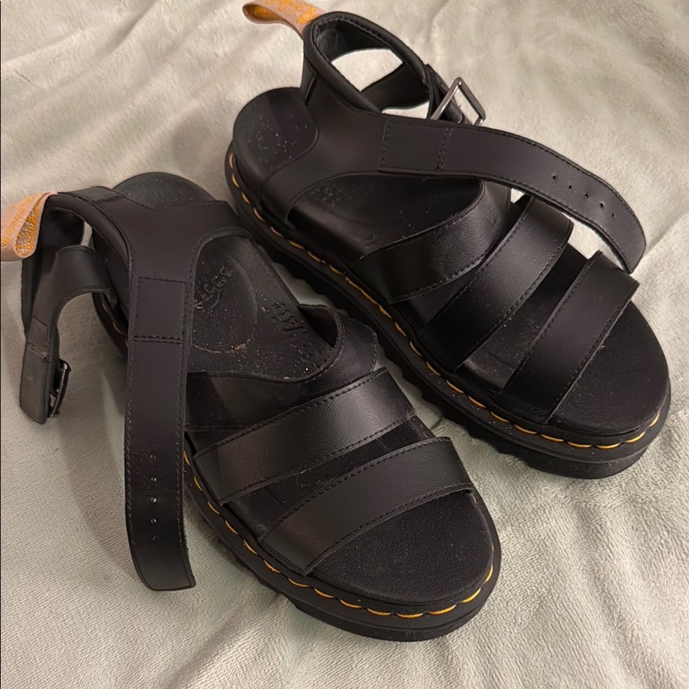 Doc Martins Black Strappy Sandals